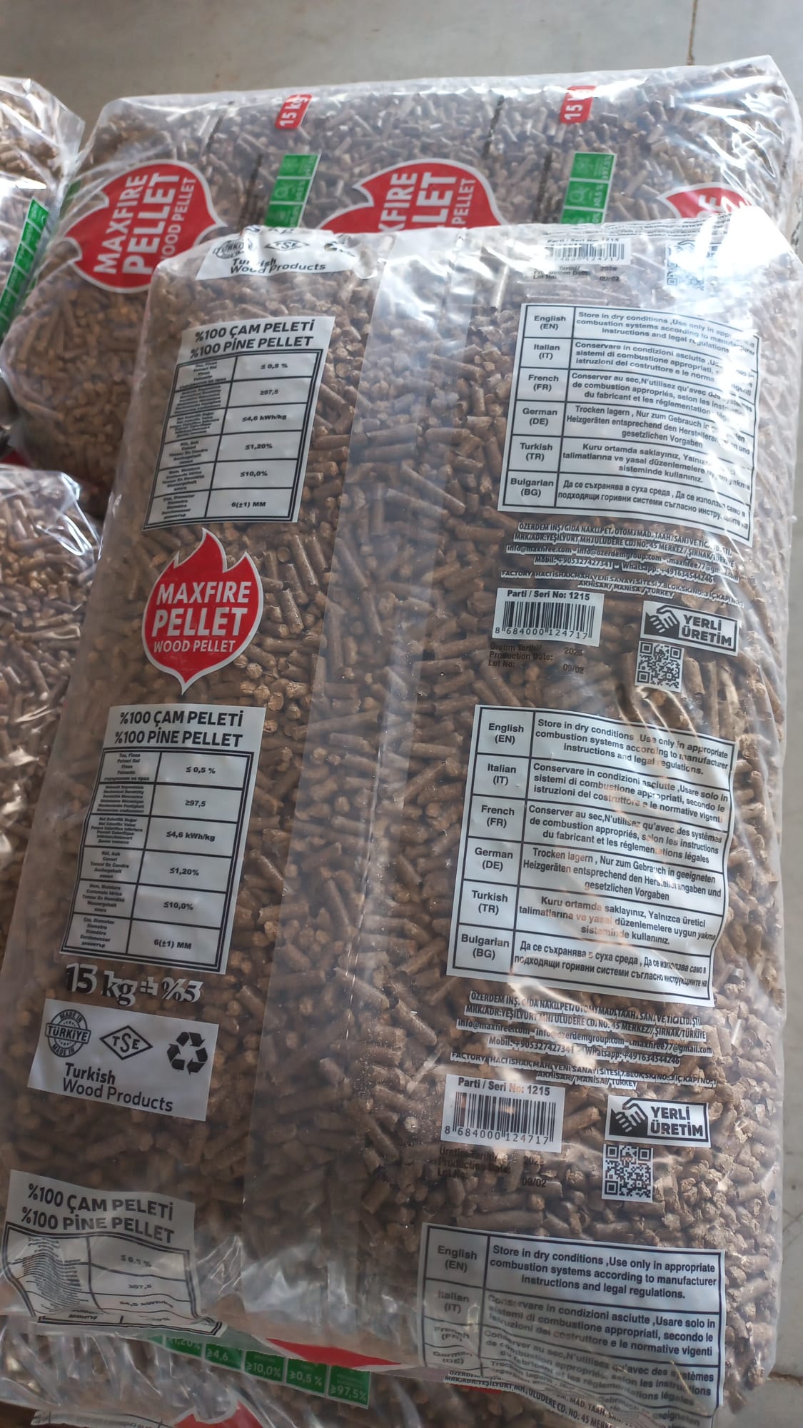 Maxfiree 15kg Çam Peleti Torbası